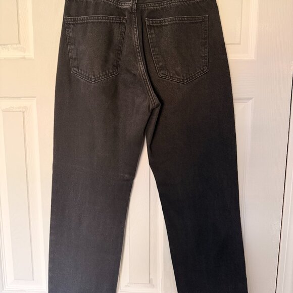 Mango MNG Black High Rise Distressed Straight Leg Jeans  Size 6 / EU 38 - Picture 7 of 9